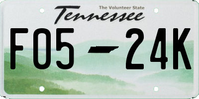 TN license plate F0524K