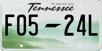 TN license plate F0524L