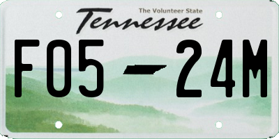 TN license plate F0524M