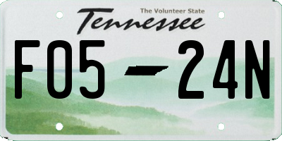 TN license plate F0524N