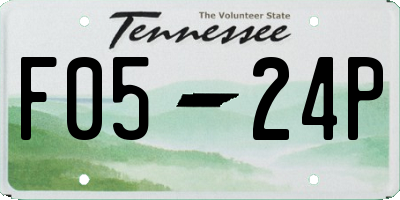 TN license plate F0524P