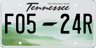 TN license plate F0524R