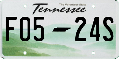 TN license plate F0524S