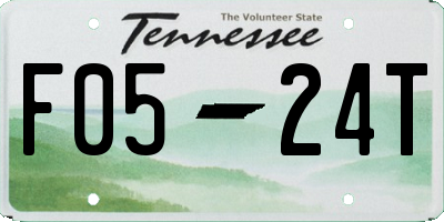 TN license plate F0524T