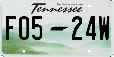 TN license plate F0524W