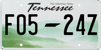 TN license plate F0524Z