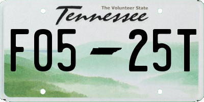 TN license plate F0525T