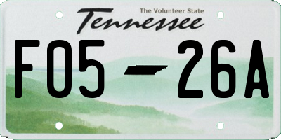 TN license plate F0526A