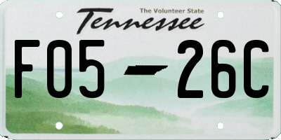 TN license plate F0526C