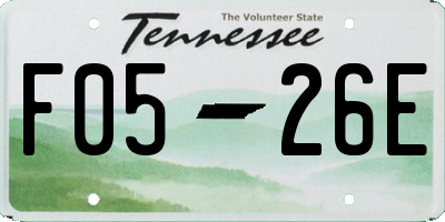 TN license plate F0526E