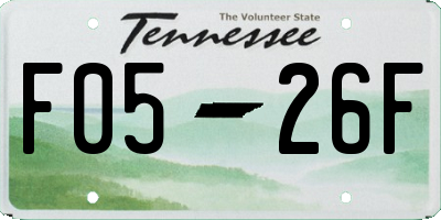 TN license plate F0526F