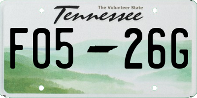 TN license plate F0526G