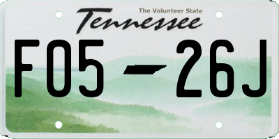 TN license plate F0526J
