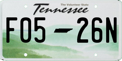 TN license plate F0526N