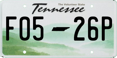 TN license plate F0526P