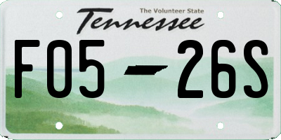 TN license plate F0526S