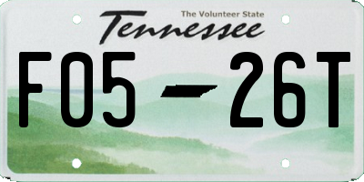 TN license plate F0526T