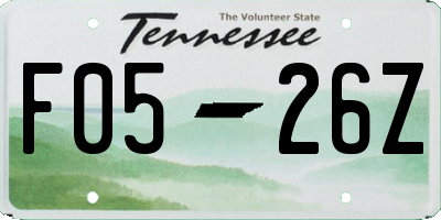TN license plate F0526Z