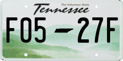 TN license plate F0527F