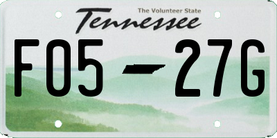 TN license plate F0527G