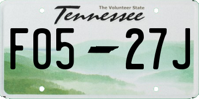 TN license plate F0527J