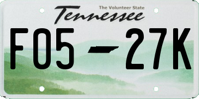 TN license plate F0527K