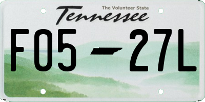 TN license plate F0527L