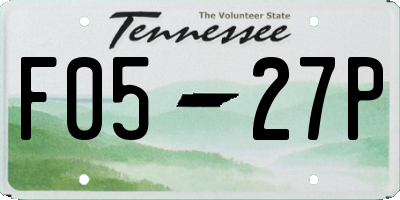 TN license plate F0527P