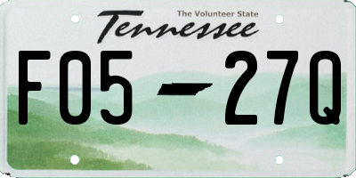 TN license plate F0527Q