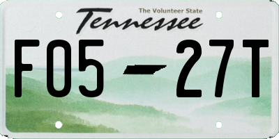 TN license plate F0527T