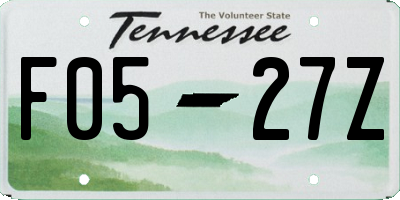 TN license plate F0527Z
