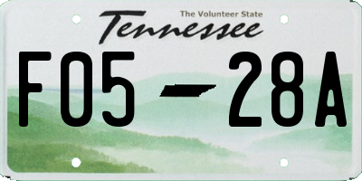 TN license plate F0528A