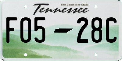 TN license plate F0528C