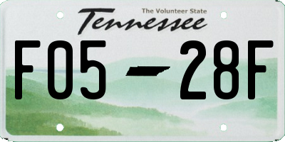 TN license plate F0528F