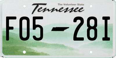 TN license plate F0528I