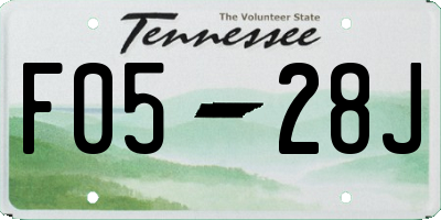 TN license plate F0528J