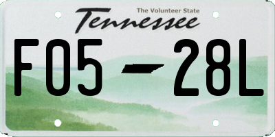 TN license plate F0528L
