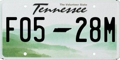TN license plate F0528M