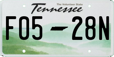 TN license plate F0528N