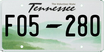 TN license plate F0528O
