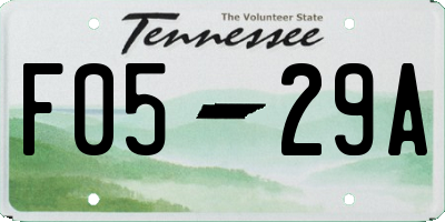 TN license plate F0529A