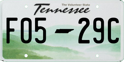 TN license plate F0529C
