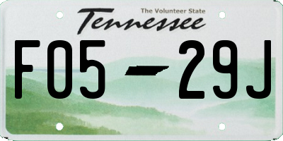 TN license plate F0529J