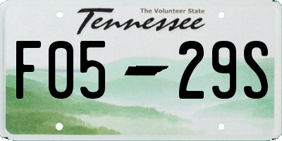 TN license plate F0529S