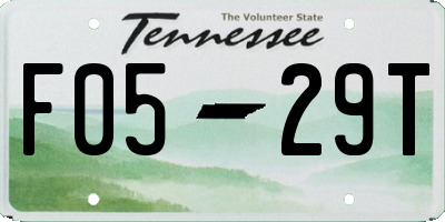 TN license plate F0529T