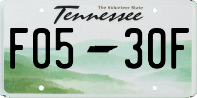 TN license plate F0530F