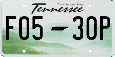 TN license plate F0530P