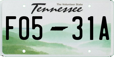 TN license plate F0531A