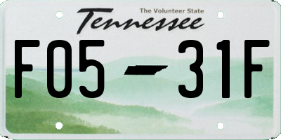 TN license plate F0531F