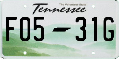 TN license plate F0531G